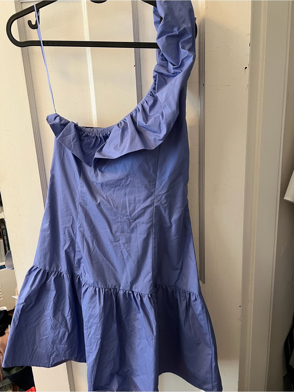 Astr One-Shoulder Ruffle Mini Dress in Periwinkle Blue - Picture 7 of 7